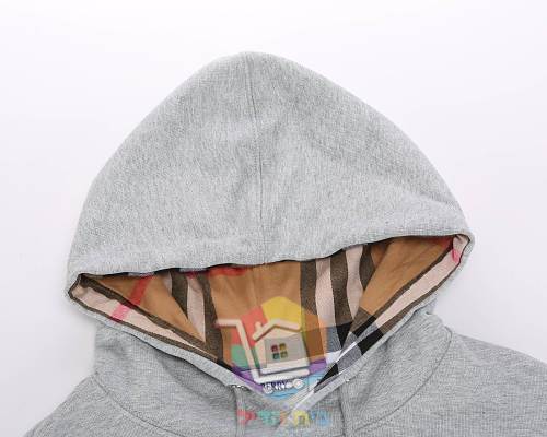 Hoodie Burberry mit Karofutter in der Kapuze, zwei Farben 13