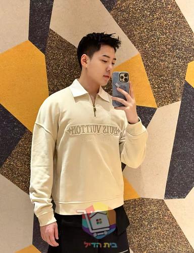 Sweatshirt Louis Vuitton mit Halbreißverschluss und weißem Kragen 5
