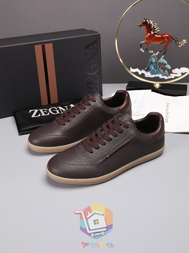 Sneaker Zegna aus genarbtem Leder in vier Farben