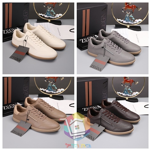 Sneaker Zegna aus genarbtem Leder in vier Farben 37