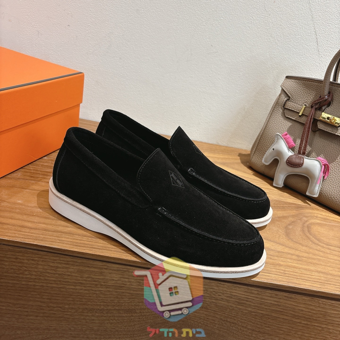 מוקסינים Hermès Low מזמש, חום בהיר, חום, שחור