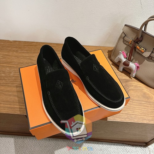 מוקסינים Hermès Low מזמש, חום בהיר, חום, שחור 5