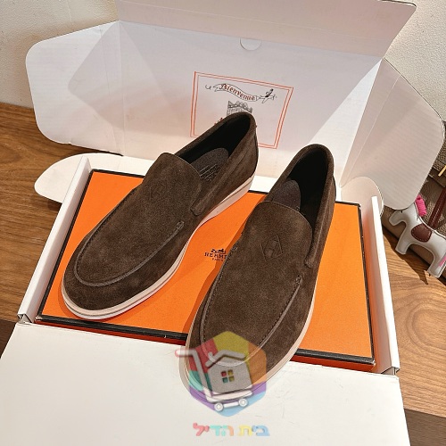 מוקסינים Hermès Low מזמש, חום בהיר, חום, שחור 17