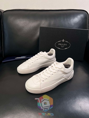 נעלי Prada Court מעור, לבן, שחור, שחור עם סוליה לבנה 4