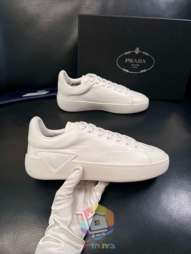 נעלי Prada Court מעור, לבן, שחור, שחור עם סוליה לבנה 5