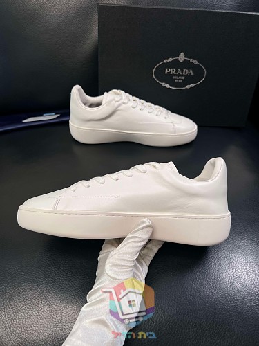 נעלי Prada Court מעור, לבן, שחור, שחור עם סוליה לבנה 6