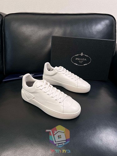 נעלי Prada Court מעור, לבן, שחור, שחור עם סוליה לבנה 8
