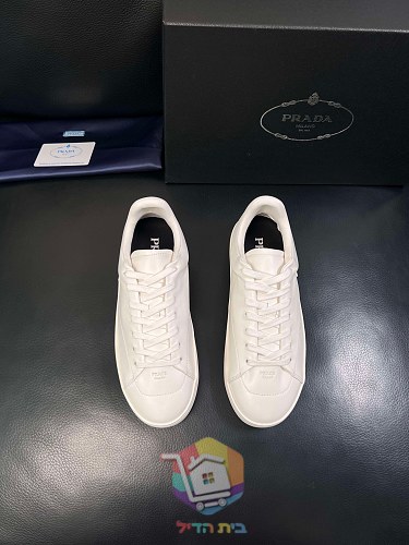 נעלי Prada Court מעור, לבן, שחור, שחור עם סוליה לבנה 9