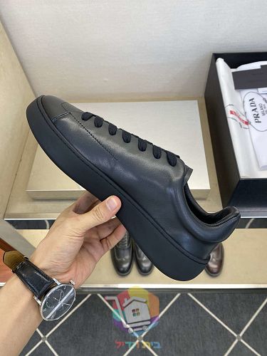 נעלי Prada Court מעור, לבן, שחור, שחור עם סוליה לבנה 10
