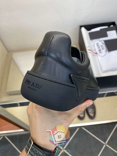 נעלי Prada Court מעור, לבן, שחור, שחור עם סוליה לבנה 11