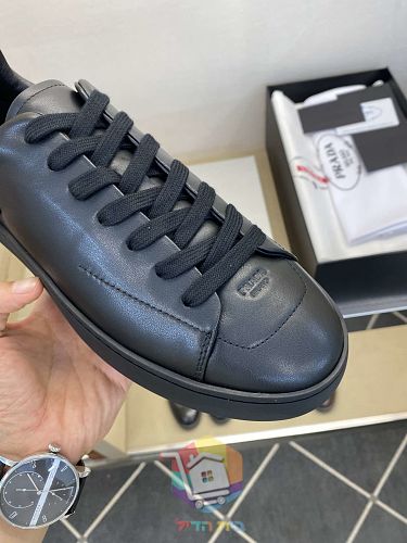 נעלי Prada Court מעור, לבן, שחור, שחור עם סוליה לבנה 12