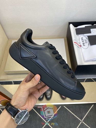 נעלי Prada Court מעור, לבן, שחור, שחור עם סוליה לבנה 13