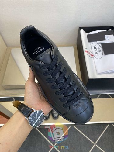 נעלי Prada Court מעור, לבן, שחור, שחור עם סוליה לבנה 14