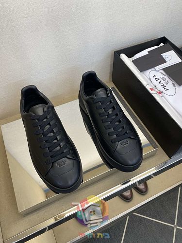 נעלי Prada Court מעור, לבן, שחור, שחור עם סוליה לבנה 18