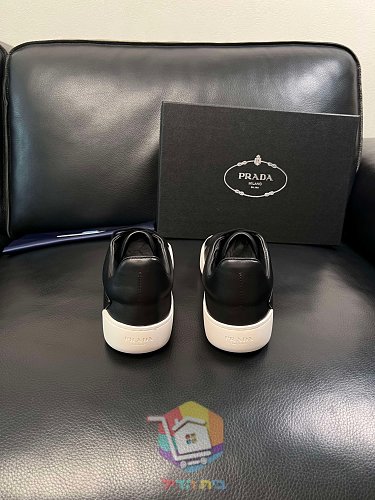 נעלי Prada Court מעור, לבן, שחור, שחור עם סוליה לבנה 20