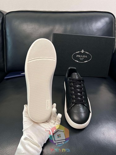 נעלי Prada Court מעור, לבן, שחור, שחור עם סוליה לבנה 22