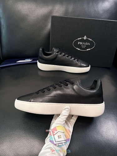 נעלי Prada Court מעור, לבן, שחור, שחור עם סוליה לבנה 23