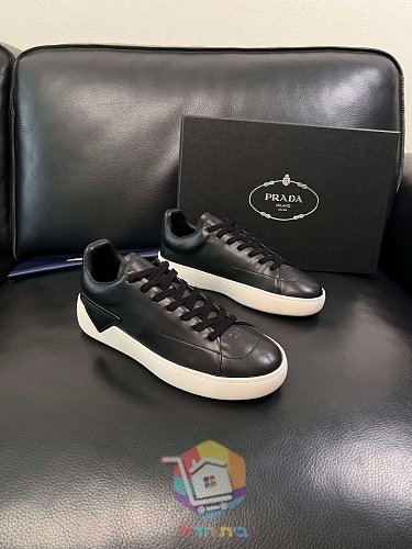 נעלי Prada Court מעור, לבן, שחור, שחור עם סוליה לבנה 25