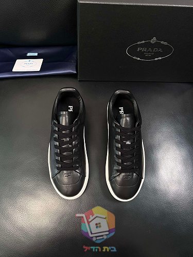 נעלי Prada Court מעור, לבן, שחור, שחור עם סוליה לבנה 27