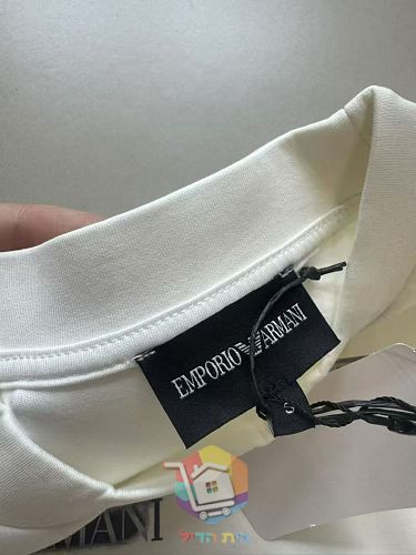 סווטשירט Emporio Armani Double Jersey Sweatshirt with Logo עם לוגו גדול בחזה, שחור, כחול כהה או לבן, תמונה 2
