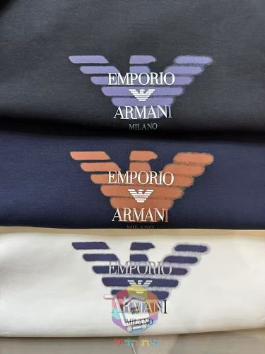 סווטשירט Emporio Armani Double Jersey Sweatshirt with Logo עם לוגו גדול בחזה, שחור, כחול כהה או לבן, תמונה 5