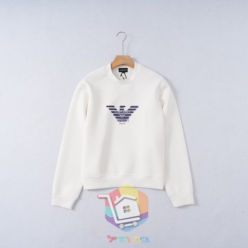 סווטשירט Emporio Armani Double Jersey Sweatshirt with Logo עם לוגו גדול בחזה, שחור, כחול כהה או לבן, תמונה 16