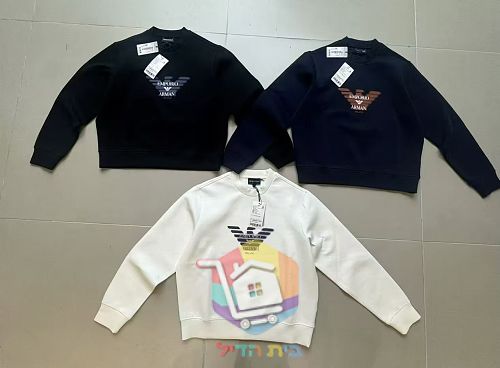סווטשירט Emporio Armani Double Jersey Sweatshirt with Logo עם לוגו גדול בחזה, שחור, כחול כהה או לבן, תמונה 18