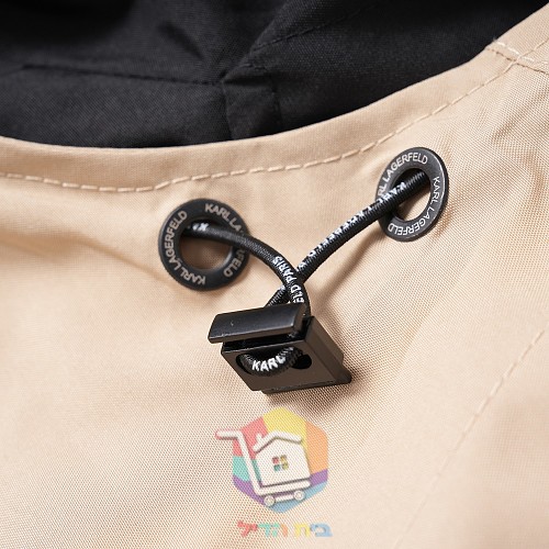 ז'קט קצר עם קפוצ'ון Karl Lagerfeld Ikon Hooded Jacket, בז' או שחור, תמונה 3