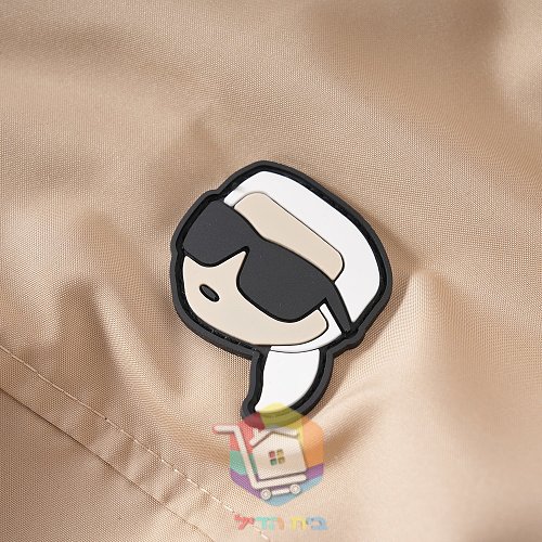 ז'קט קצר עם קפוצ'ון Karl Lagerfeld Ikon Hooded Jacket, בז' או שחור, תמונה 4
