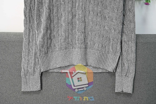 סוודר צווארון פולו Polo Ralph Lauren Cable Wool-Cashmere Polo-Collar Jumper לנשים, ירוק כהה או אפור, תמונה 5