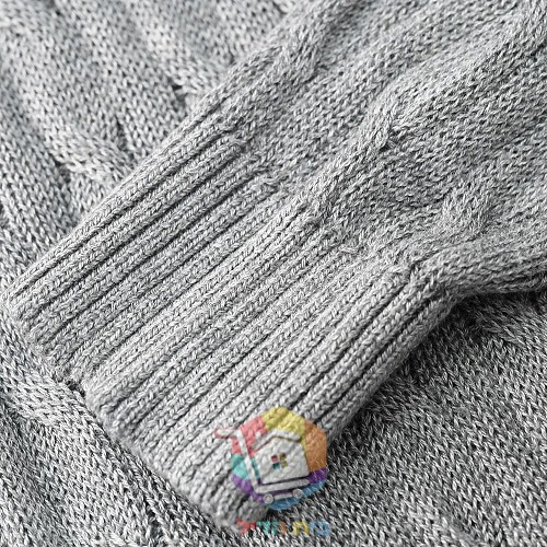 סוודר צווארון פולו Polo Ralph Lauren Cable Wool-Cashmere Polo-Collar Jumper לנשים, ירוק כהה או אפור, תמונה 7