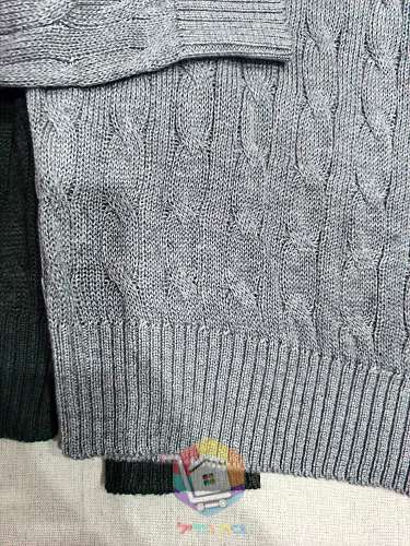 סוודר צווארון פולו Polo Ralph Lauren Cable Wool-Cashmere Polo-Collar Jumper לנשים, ירוק כהה או אפור, תמונה 9