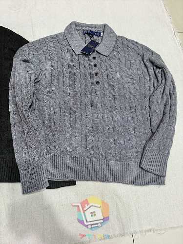 סוודר צווארון פולו Polo Ralph Lauren Cable Wool-Cashmere Polo-Collar Jumper לנשים, ירוק כהה או אפור, תמונה 16