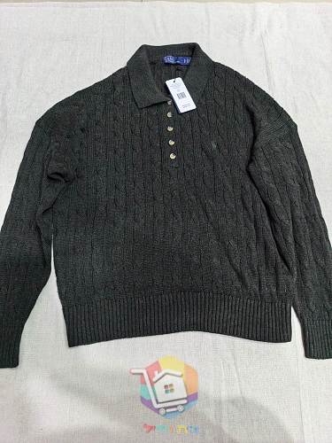 סוודר צווארון פולו Polo Ralph Lauren Cable Wool-Cashmere Polo-Collar Jumper לנשים, ירוק כהה או אפור, תמונה 17