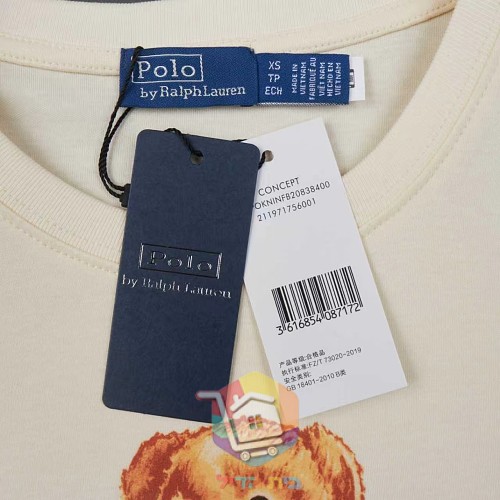 טי שירט Polo Ralph Lauren Polo Bear Cotton Jersey T-Shirt לנשים, שמנת, תמונה 6
