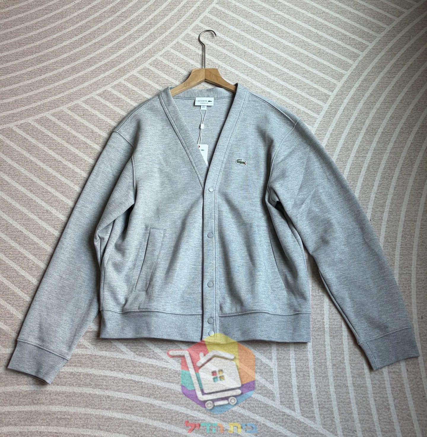 Кардиган Lacoste Double Face Piqué Cardigan на кнопках, серый или тёмно-синий