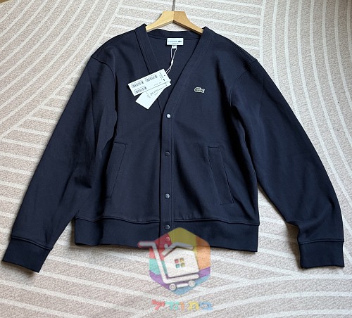 קרדיגן Lacoste Double Face Piqué Cardigan עם כפתורי לחיצה, אפור או כחול כהה, תמונה 14
