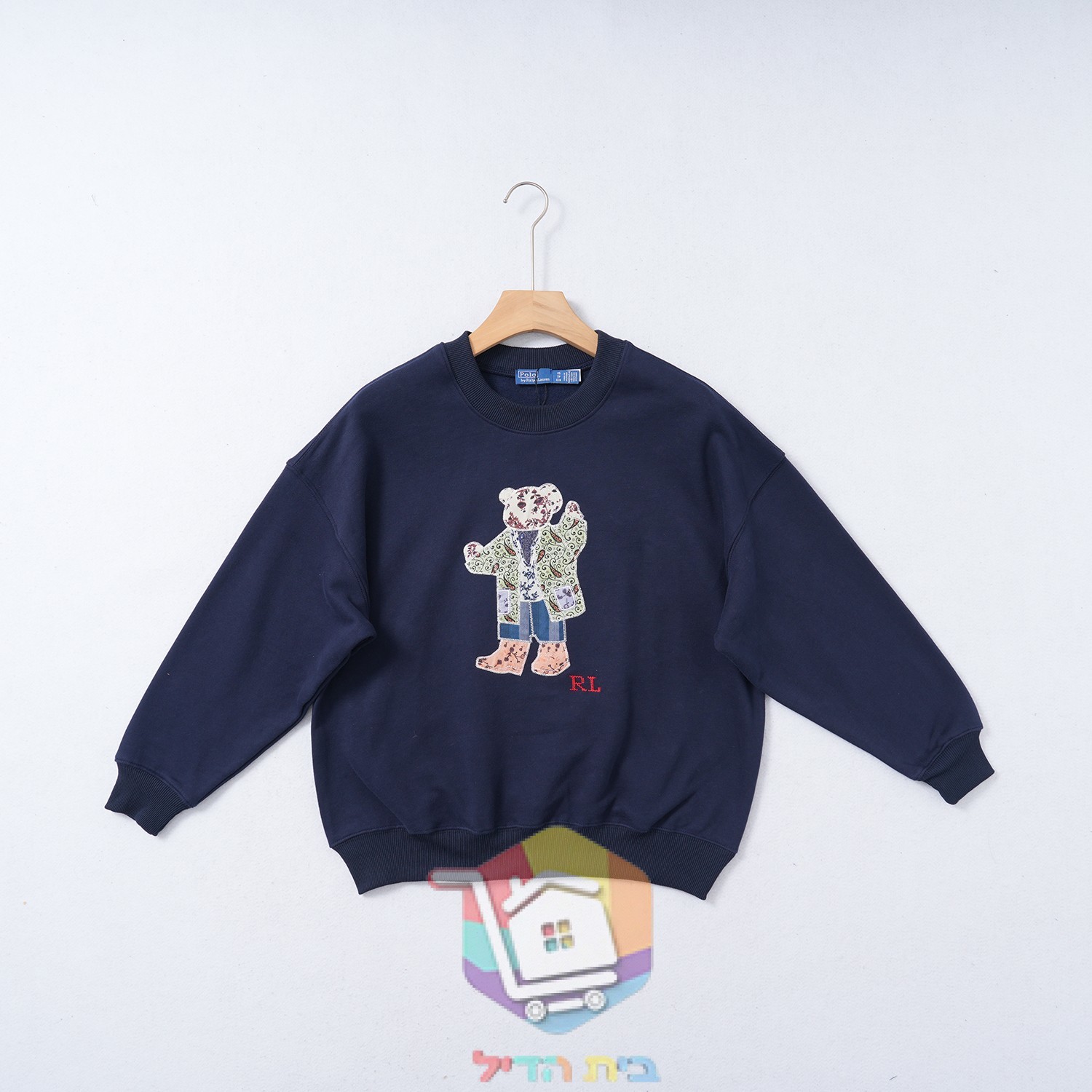 Sweatshirt Polo Ralph Lauren Patchwork Polo Bear Fleece Crewneck, azul-marinho