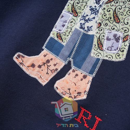 סווטשירט Polo Ralph Lauren Patchwork Polo Bear Fleece Crewneck עם דוב טלאים, כחול כהה, תמונה 3