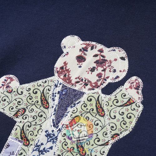 סווטשירט Polo Ralph Lauren Patchwork Polo Bear Fleece Crewneck עם דוב טלאים, כחול כהה, תמונה 4