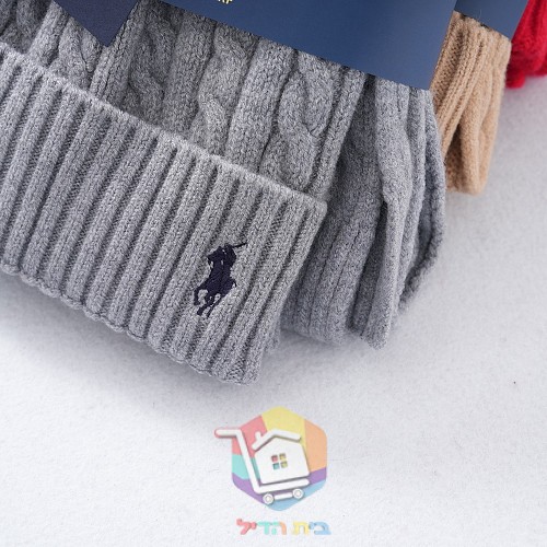סט כובע גרב וצעיף Polo Ralph Lauren בסריגת צמות, שישה צבעים, תמונה 4