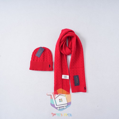 סט כובע גרב וצעיף Polo Ralph Lauren בסריגת צמות, שישה צבעים, תמונה 8