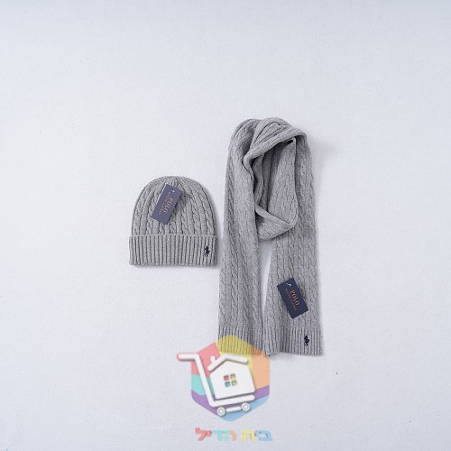 סט כובע גרב וצעיף Polo Ralph Lauren בסריגת צמות, שישה צבעים, תמונה 1