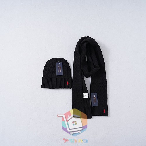 סט כובע גרב וצעיף Polo Ralph Lauren בסריגת צמות, שישה צבעים, תמונה 11