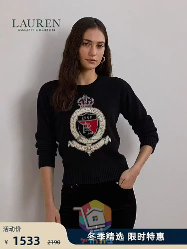 Ralph Lauren Damenpullover mit gesticktem Logo 4