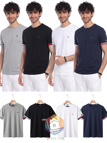 T-Shirt Tommy Hilfiger mit gestreiften Bündchen 24