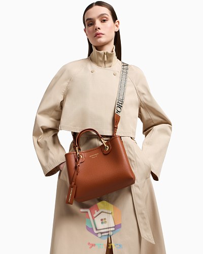 Ledershopper Emporio Armani mit Logo-Riemen 35