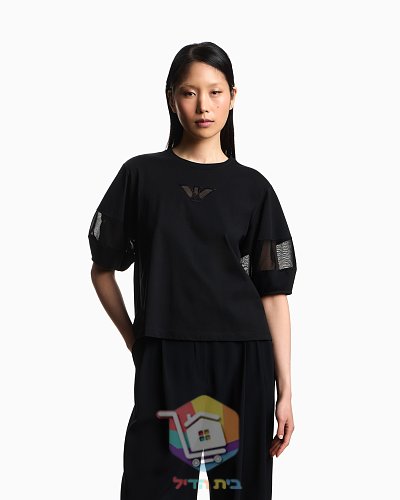 T-Shirt Emporio Armani mit gesticktem Ton-in-Ton-Logo 12