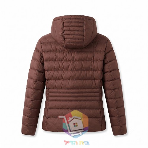 Plumífero con capucha EA7 Emporio Armani de mujer, marrón o negro 11