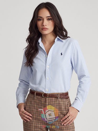חולצה מכופתרת Polo Ralph Lauren לנשים בפסים, ארבעה גוונים 18